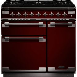 Rangemaster Elise 90cm Dual Fuel 108420 Range Cooker in Cherry Red